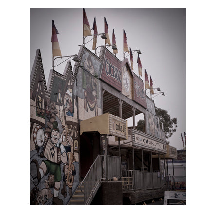 Vintage Funhouse Photo: Gothic Carnival Print, Misty Morning, 12x16