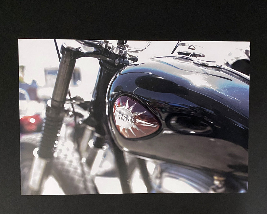 Venice Beach Motorcycle Rally Print: BSA Cafe Racer, Reflected Sun 10x15