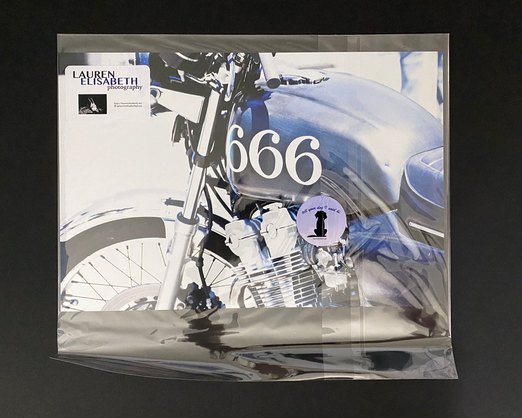 Racing Number 666 Painted Motorcycle Photograph - Vintage Bike Rally Art Print 10x15
