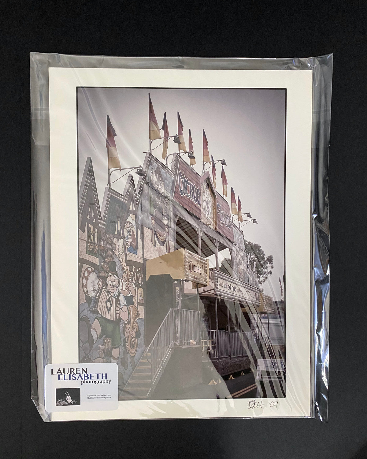 Vintage Funhouse Photo: Gothic Carnival Print, Misty Morning, 12x16