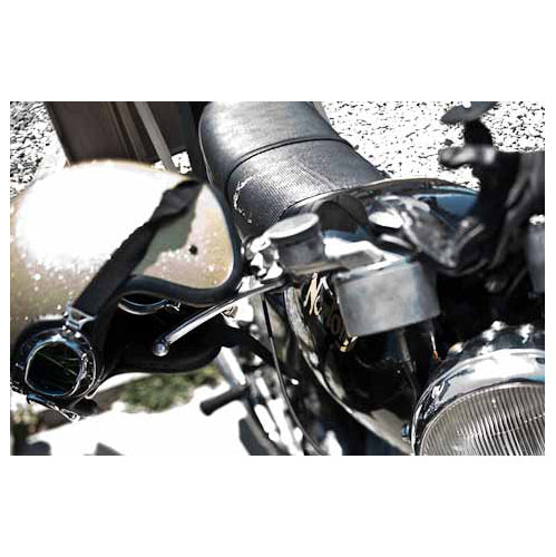 Retro Norton Motorcycle Art Print: Gold Flake Helmet, Signed Photograph 10x15