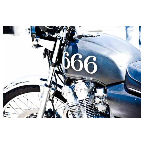 Racing Number 666 Painted Motorcycle Photograph - Vintage Bike Rally Art Print 10x15