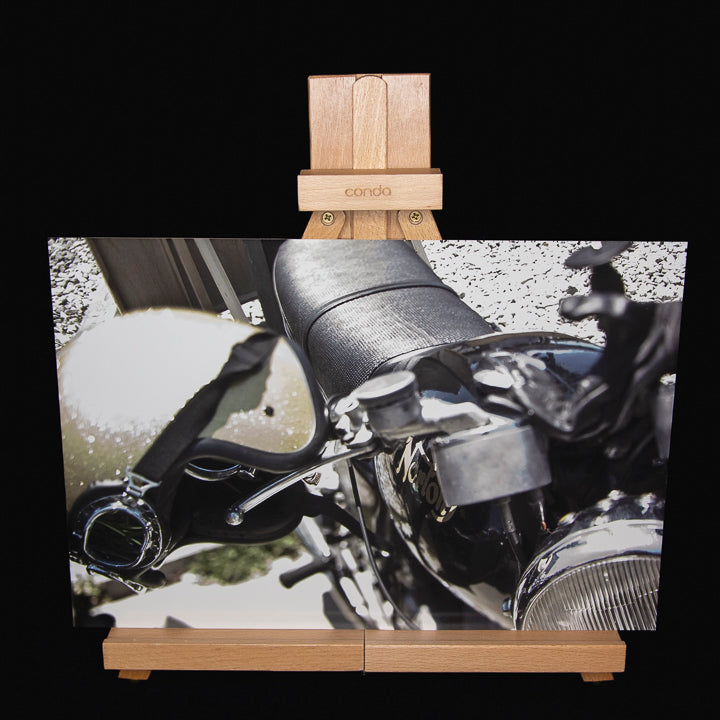 Retro Norton Motorcycle Art Print: Gold Flake Helmet, Signed Photograph 10x15
