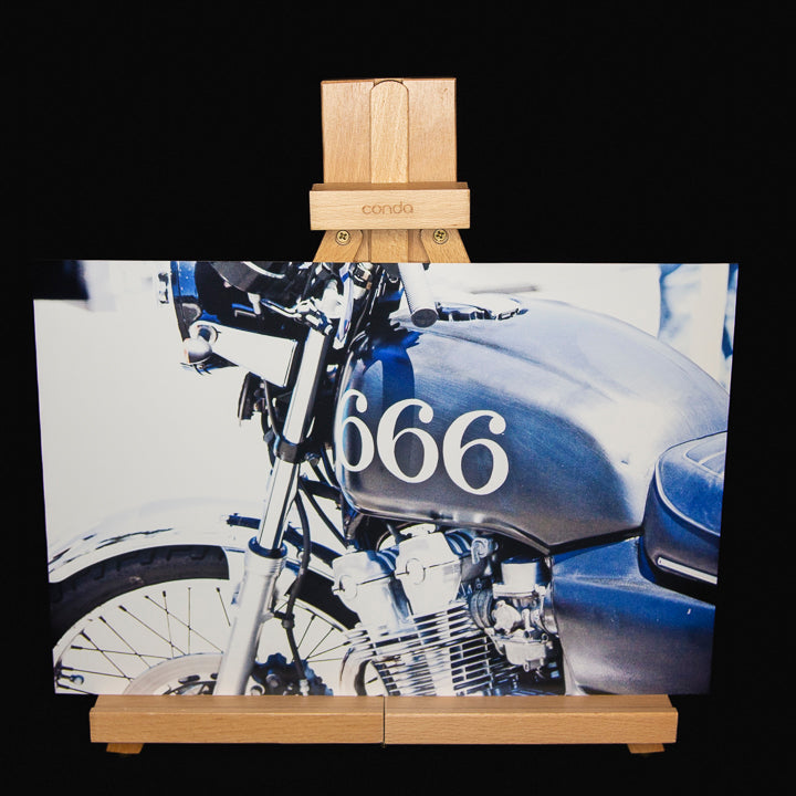 Racing Number 666 Painted Motorcycle Photograph - Vintage Bike Rally Art Print 10x15